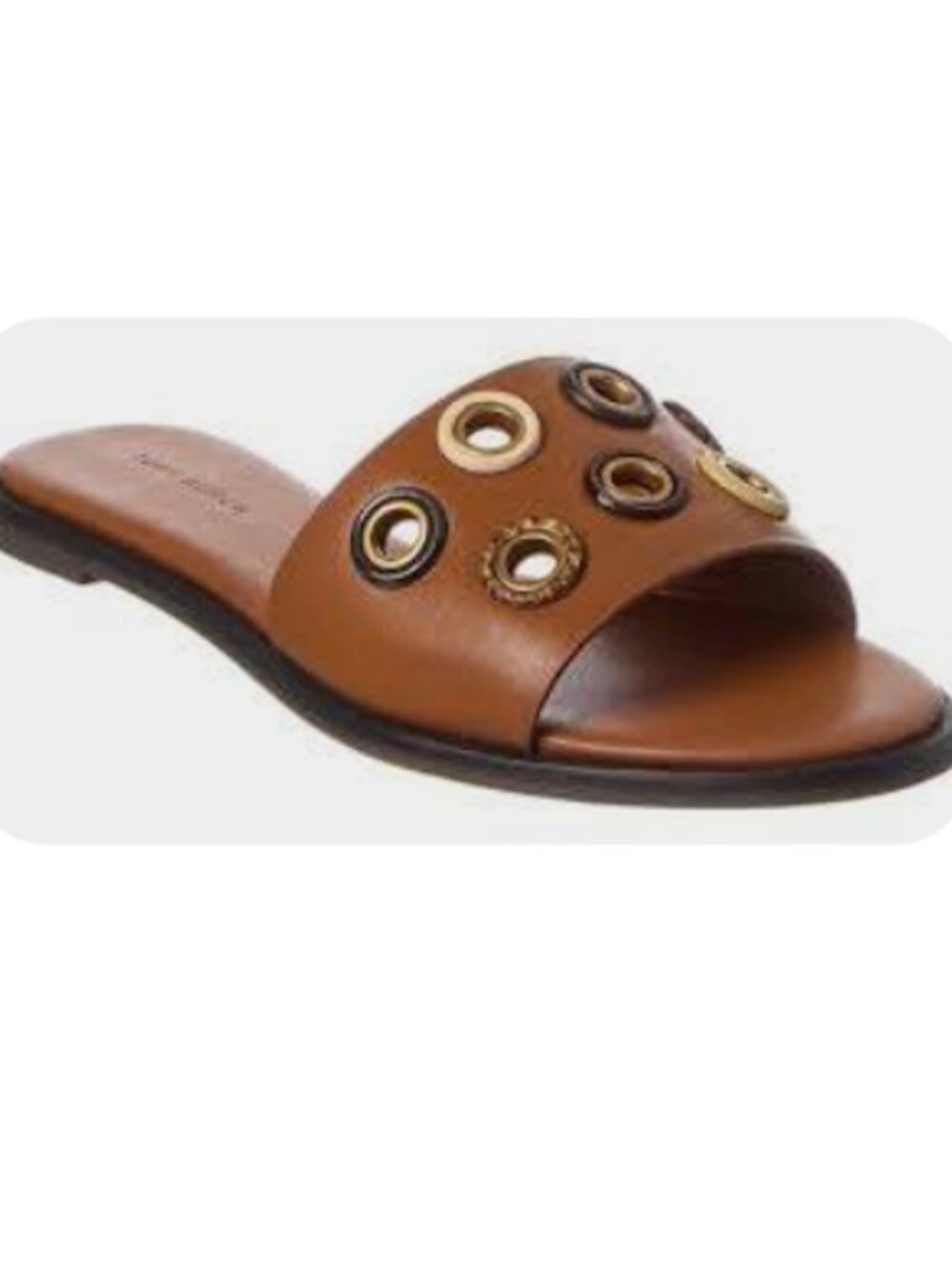 BN Tory Burch Everly Leather Slide Sandal, 6.5 *pristine*